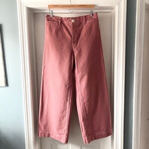 Jesse Kamm Sailor Pants Wide Leg High Rise Dusty Rose Pink Size 14